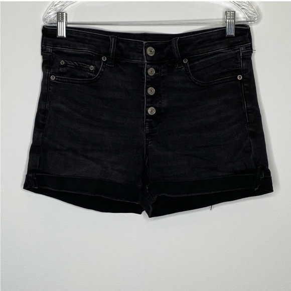 American Eagle Next Level Stretch
Black 4-Button Fly Midi Cuffed Shorts - Picture 2 of 10